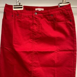 Liz Claiborne New York Size 16 Red Jean Skirt